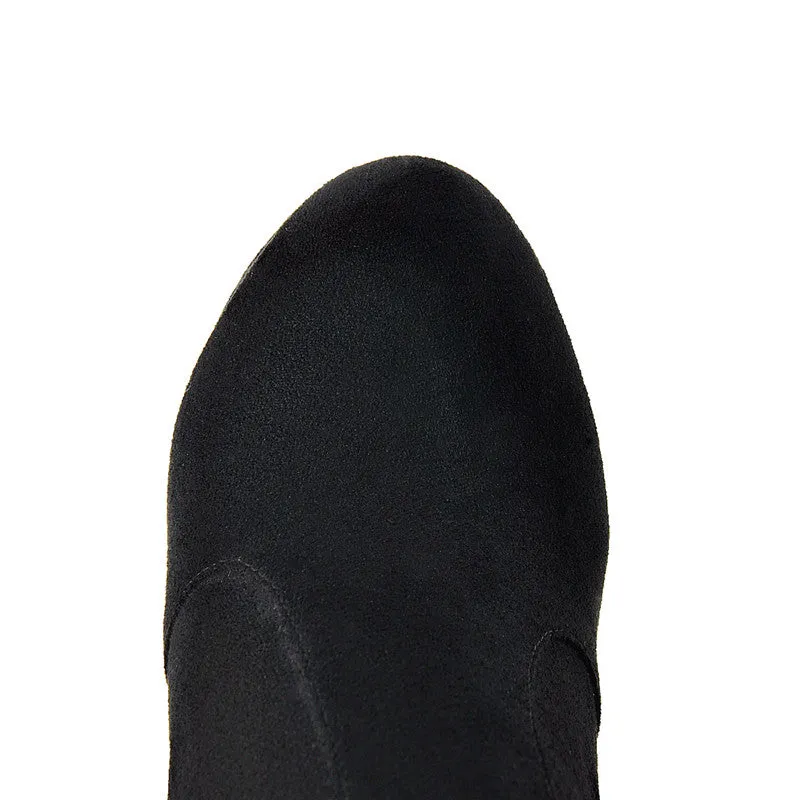 Suede Platform Chunky Heel Elastic Ankle Boots sold by Onlymaker product image thumbnail 2