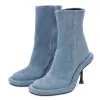 Round Toe Stiletto Denim Platform Ankle Boots sold by Onlymaker