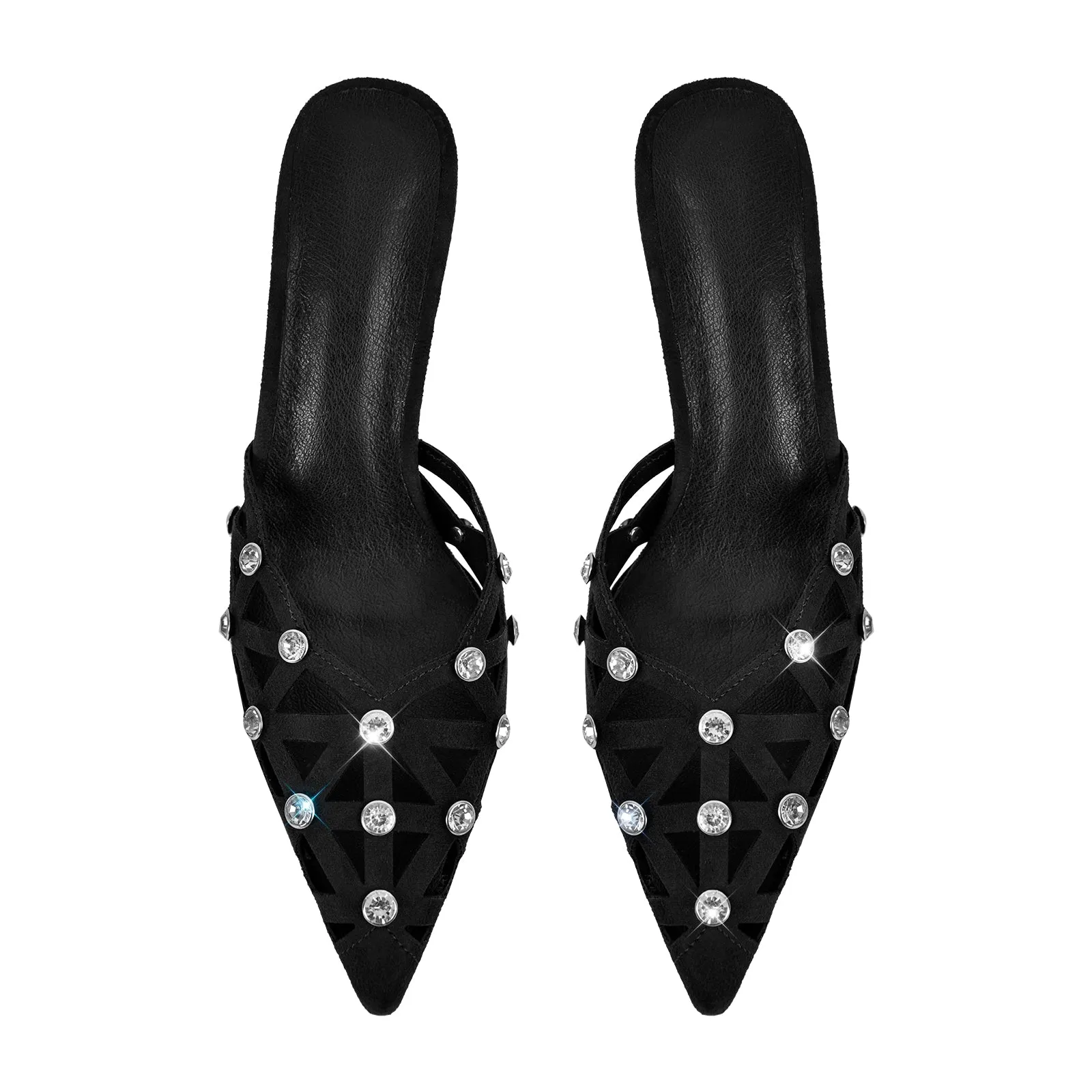 Rhinestone Pointed Toe Hollow Mules Sandals sold by Onlymaker product image thumbnail 3