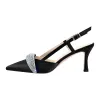 Rhinestone Pointed Toe Slingback Pumps sold by Onlymaker