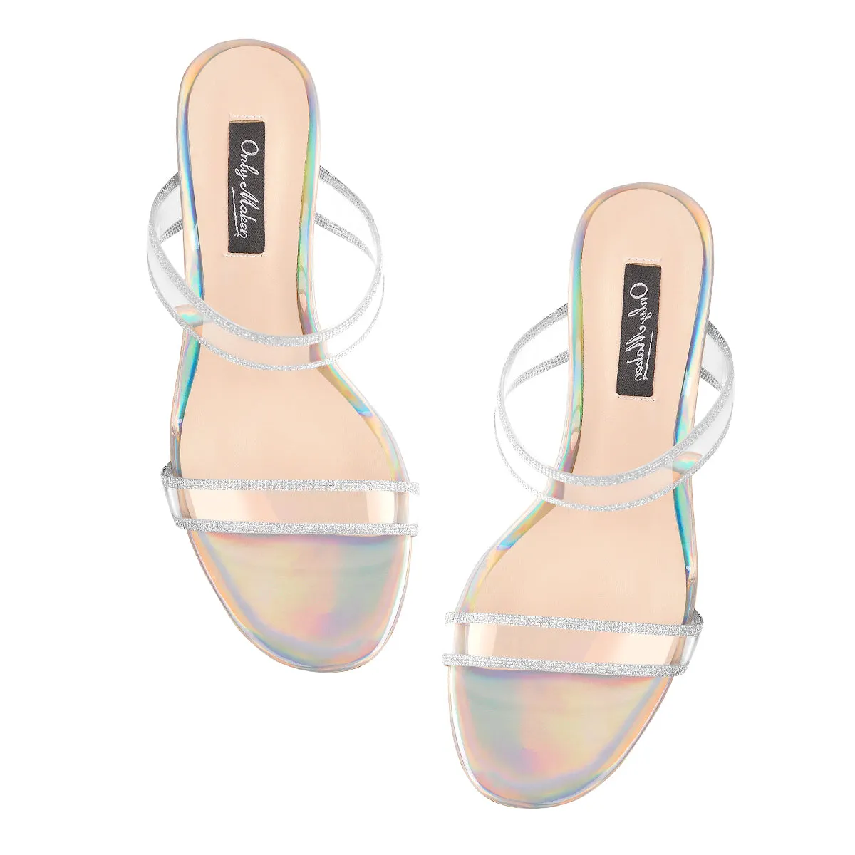 Holographic Slip-On Transparent Chunky Heels Mules sold by Onlymaker product image thumbnail 3