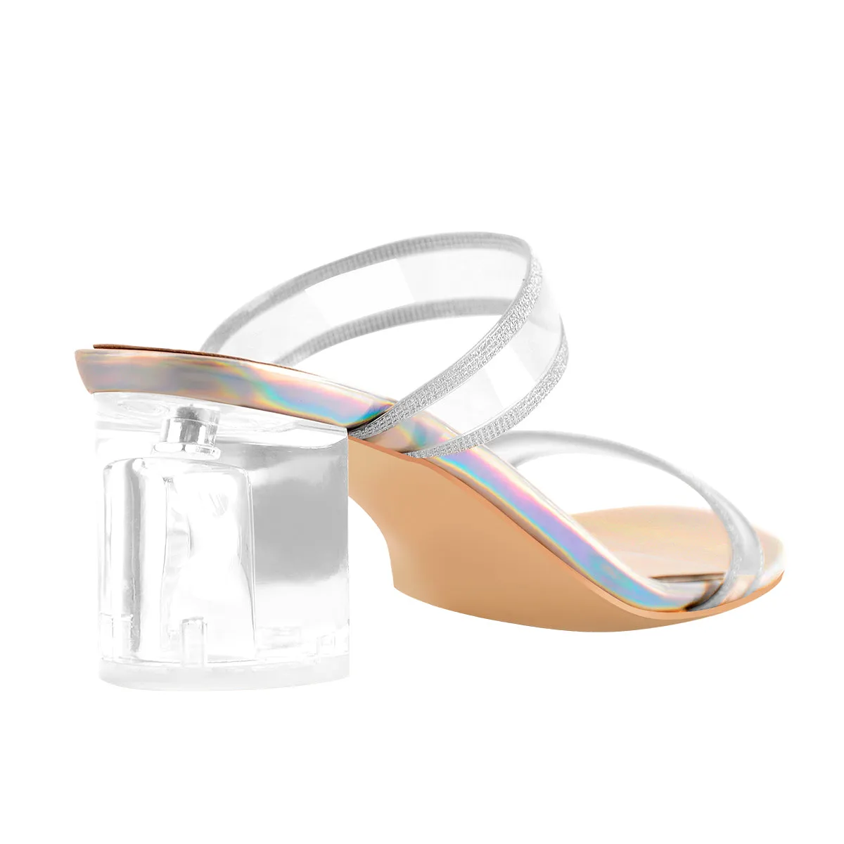 Holographic Slip-On Transparent Chunky Heels Mules sold by Onlymaker product image thumbnail 5