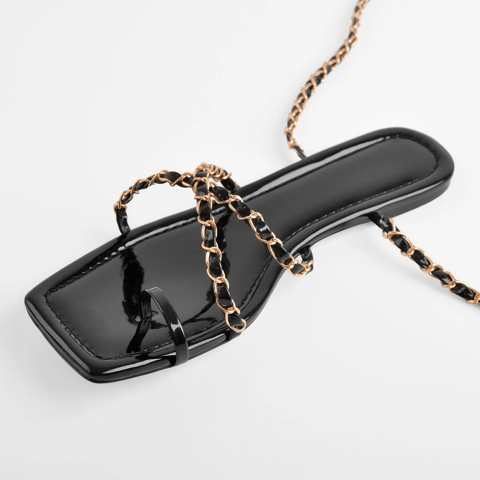 Metal Chain Black Flat Sandals sold by Onlymaker product image thumbnail 2