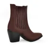 Pointed Toe Suede Chunky Heel Western Ankle Boots sold by Onlymaker