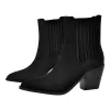 Pointed Toe Suede Chunky Heel Western Ankle Boots sold by Onlymaker