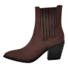 Pointed Toe Suede Chunky Heel Western Ankle Boots sold by Onlymaker