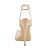 Clear Cross Band Pointy Open Toe Beige High Heel Sandals sold by Onlymaker