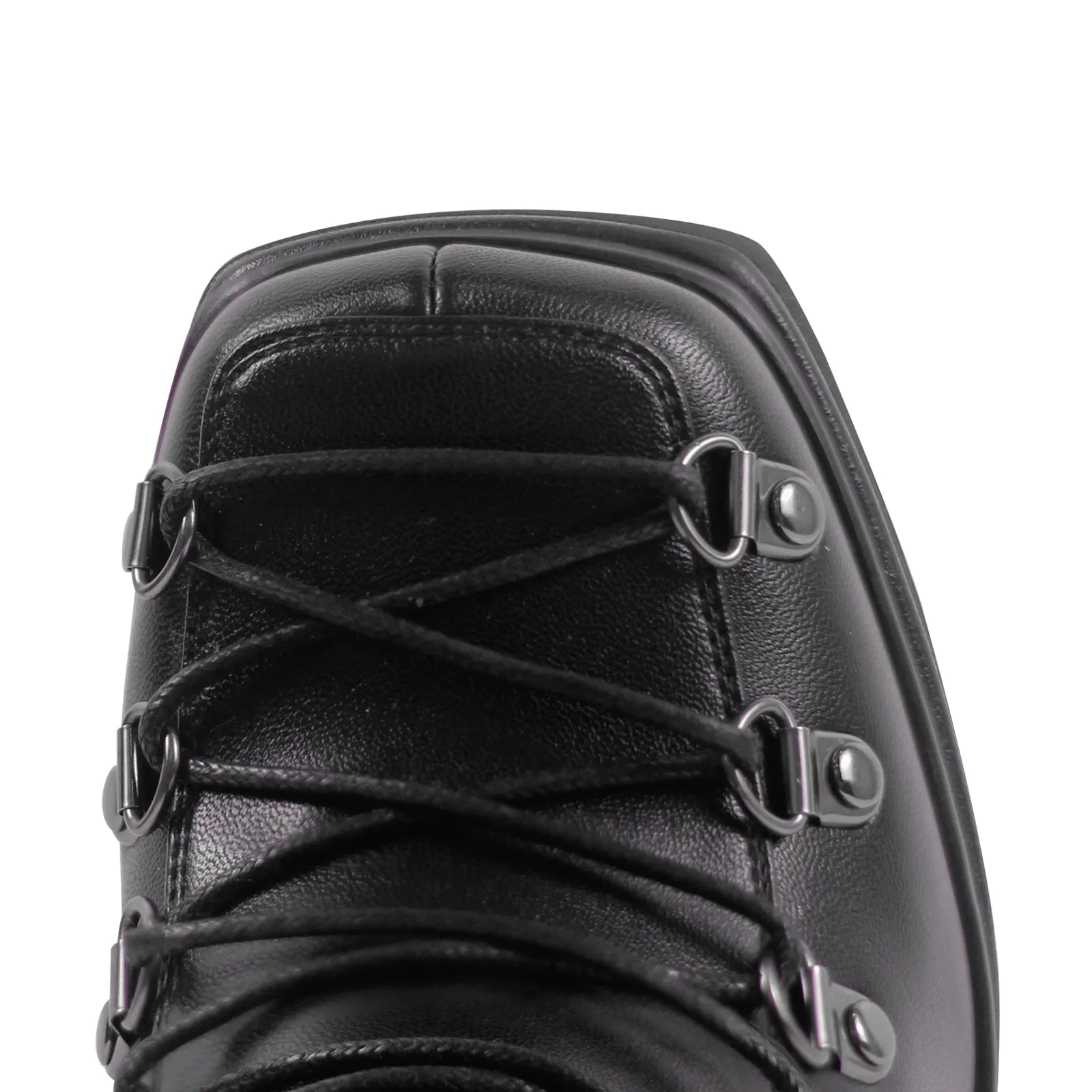 Double Platform Side Zipper Lace-up Ankle Boots sold by Onlymaker product image thumbnail 5