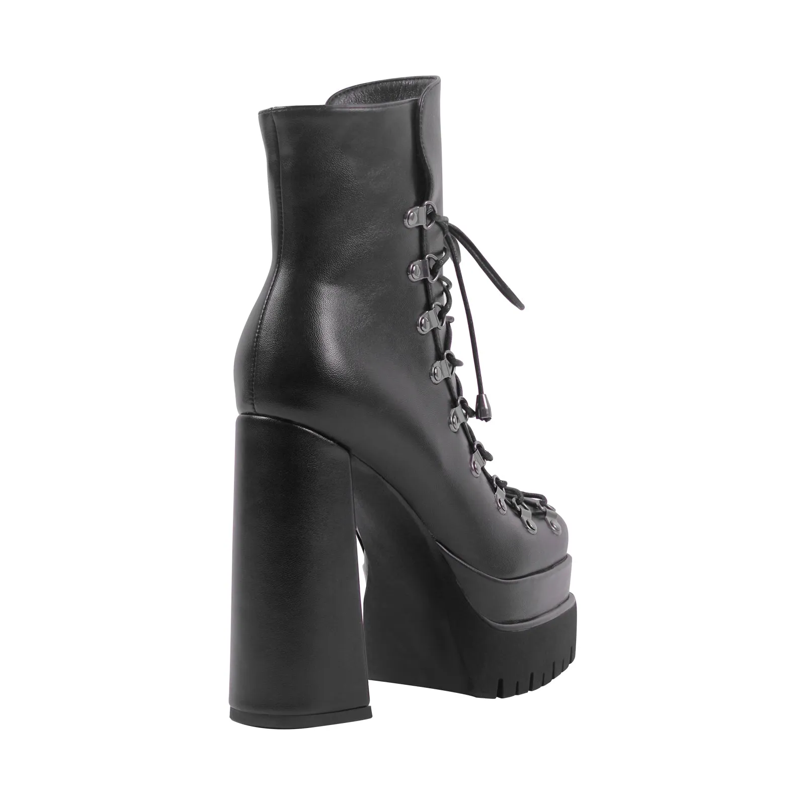 Double Platform Side Zipper Lace-up Ankle Boots sold by Onlymaker product image thumbnail 4