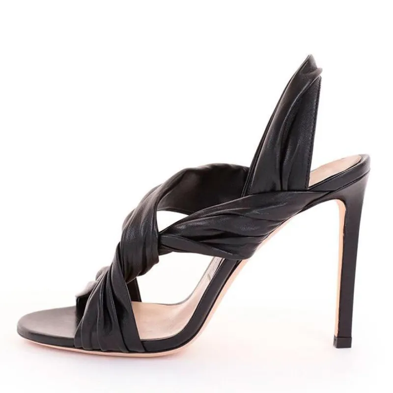 Round Toe Strap Slingback Stiletto Sandals sold by Onlymaker