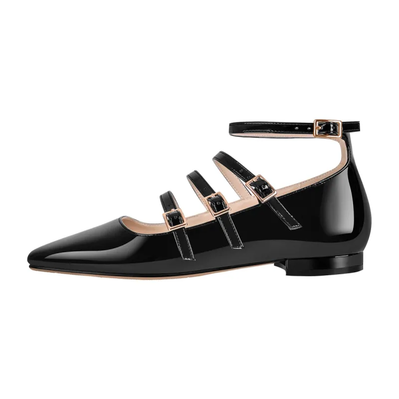 Square Toe Buckle Strap Mary Jane Flats sold by Onlymaker