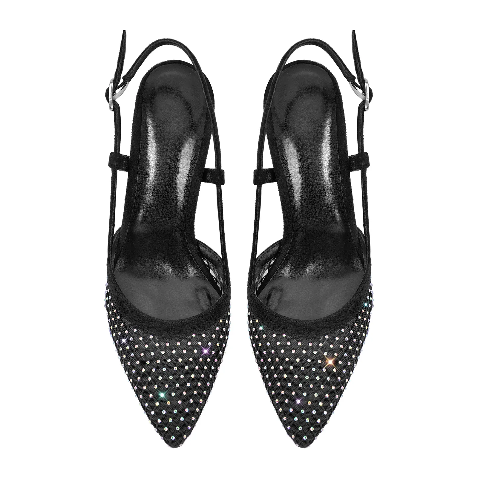 Pointed Toe Rhinestone Slingback Clear Heel Pumps sold by Onlymaker product image thumbnail 4