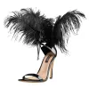 Open Toe Feather Back Lace Up Stiletto Heel Sandals sold by Onlymaker