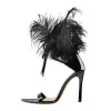 Open Toe Feather Back Lace Up Stiletto Heel Sandals sold by Onlymaker
