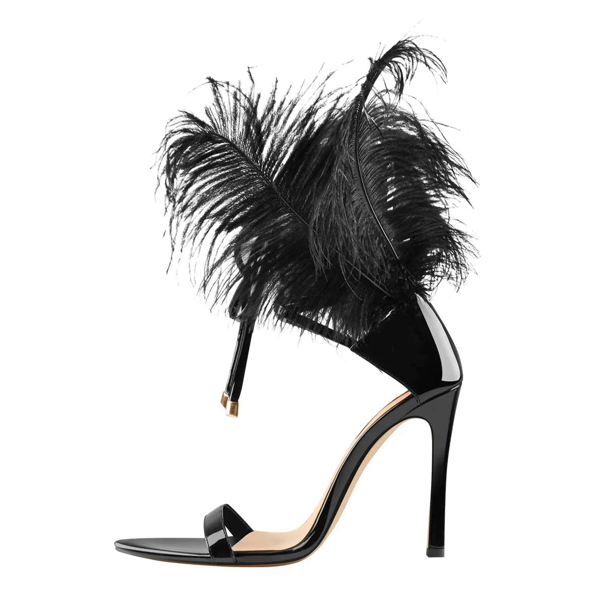 Open Toe Feather Back Lace Up Stiletto Heel Sandals sold by Onlymaker product image thumbnail 3