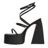 Platform Chunky Triangle Heel Sandals sold by Onlymaker