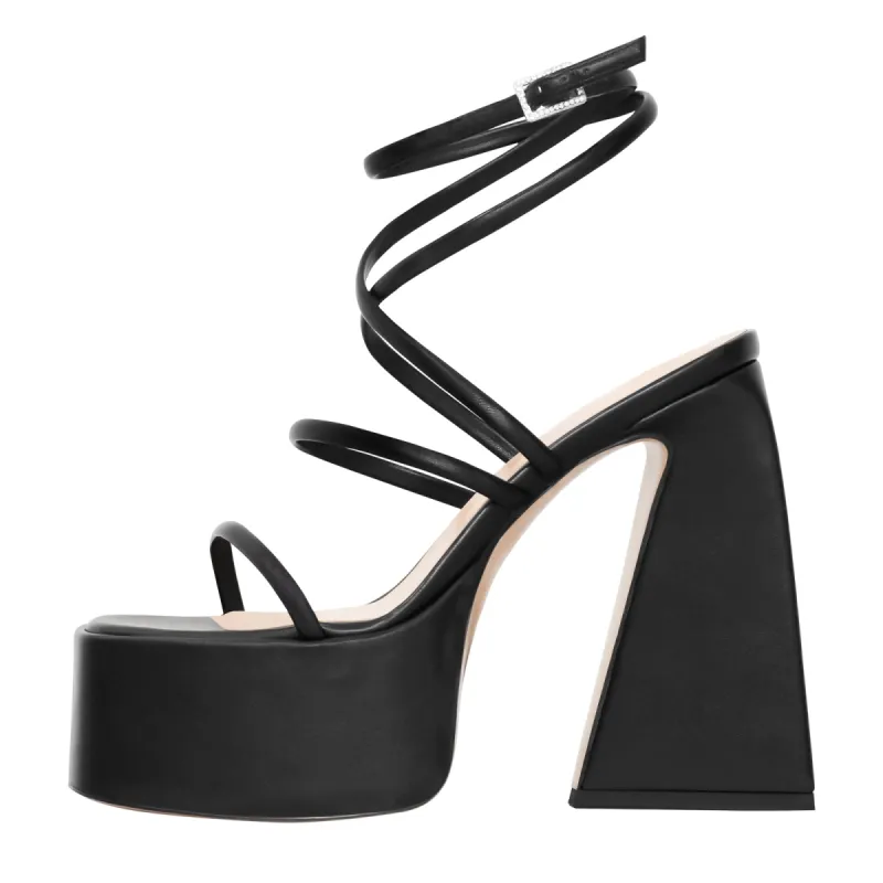 Platform Chunky Triangle Heel Sandals sold by Onlymaker