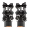 Black Bow Ankle Strap Chunky Heel Platform Sandals sold by Onlymaker