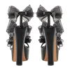 Black Bow Ankle Strap Chunky Heel Platform Sandals sold by Onlymaker