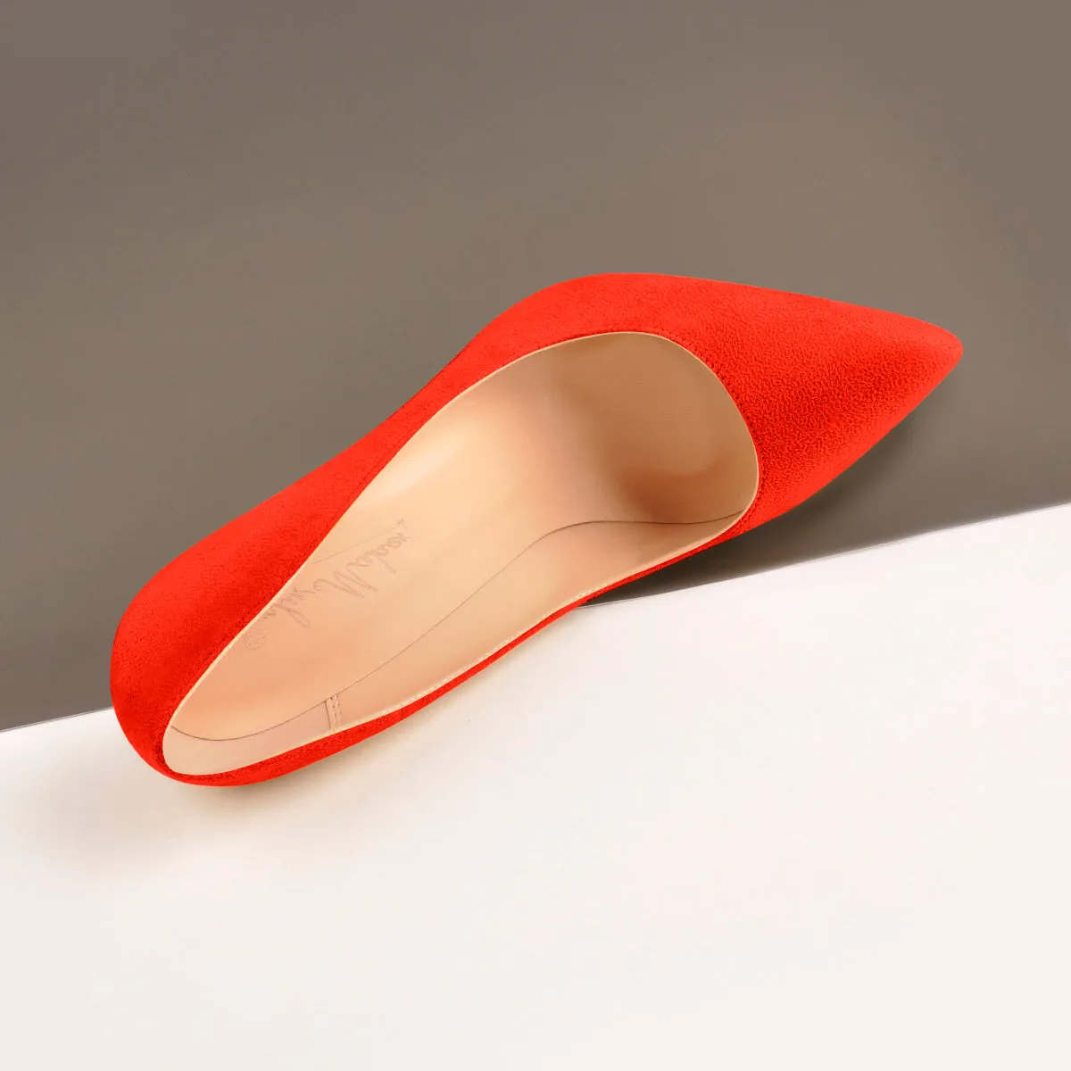 8cm 10cm 12cm Orange Suede Pointed Toe Basic Pumps sold by Onlymaker product image thumbnail 4