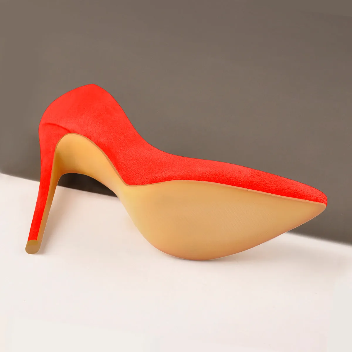 8cm 10cm 12cm Orange Suede Pointed Toe Basic Pumps sold by Onlymaker product image thumbnail 3