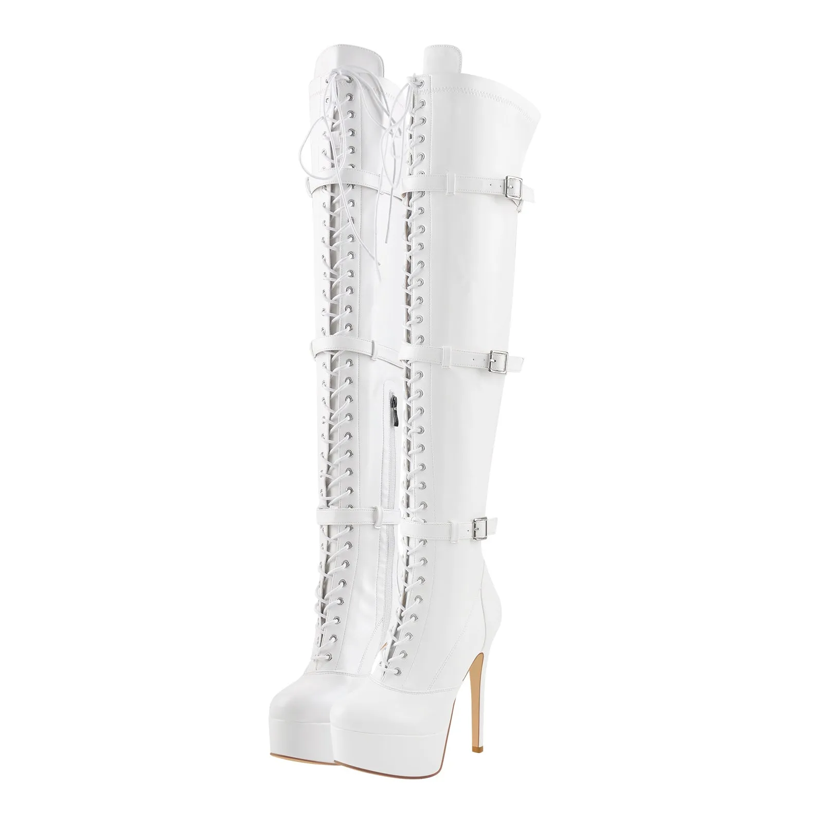 Platform Lace-Up Over The Knee Thigh Boots sold by Onlymaker product image thumbnail 3