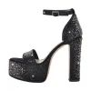 Rhinestone Round Toe Platform Ankle Strap Sandals sold by Onlymaker