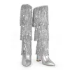 Pointed Toe Chunky Heel Fringe Sequin Boots sold by Onlymaker