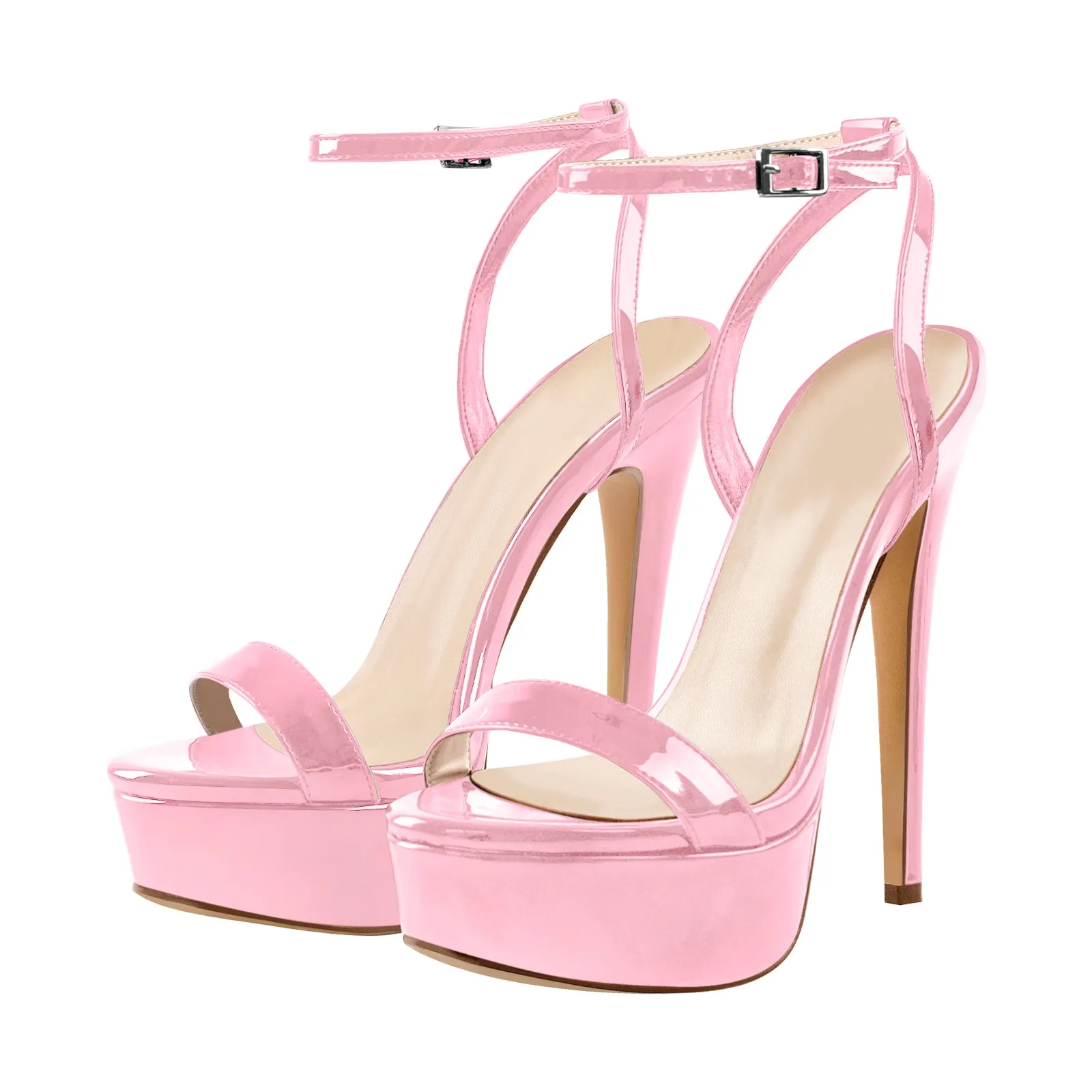 Round Toe Ankle Strap Platform Stiletto Sandals sold by Onlymaker product image thumbnail 2