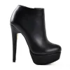 Black Platform Zipper Stiletto Ankle Boots sold by Onlymaker
