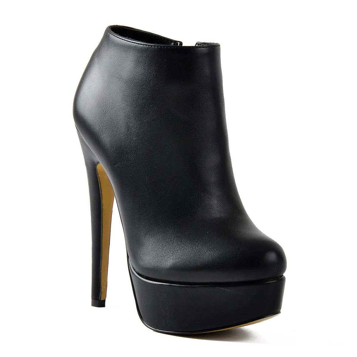 Black Platform Zipper Stiletto Ankle Boots sold by Onlymaker product image thumbnail 3