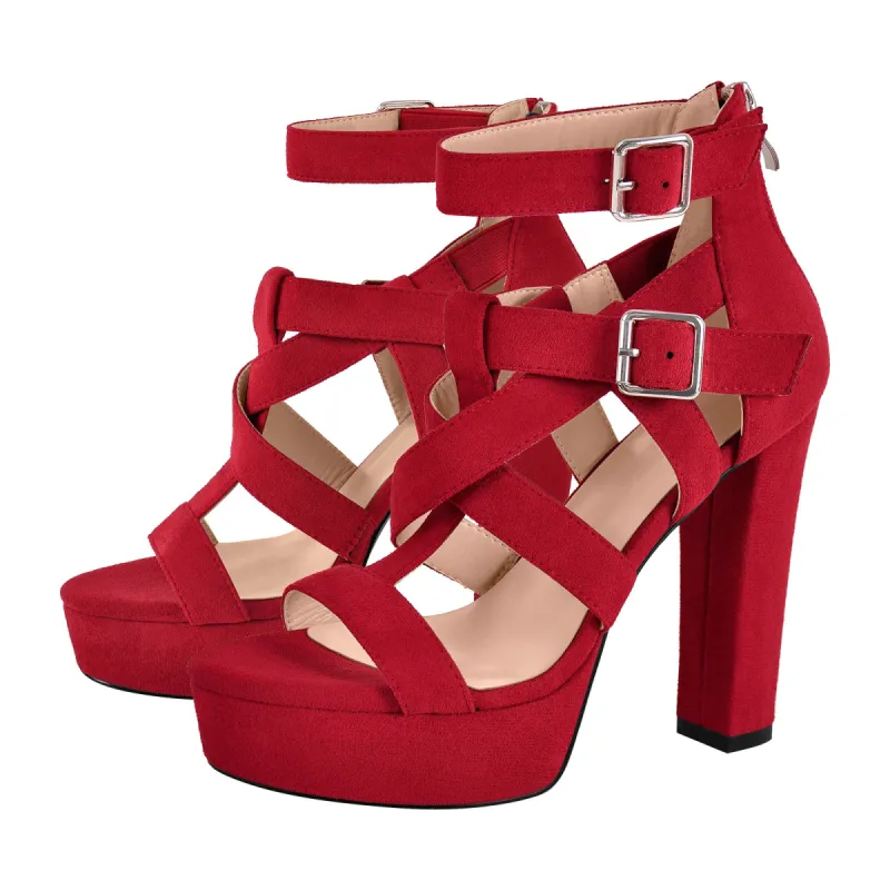 Platform Gladiator Strap Chunky Heel Sandals sold by Onlymaker