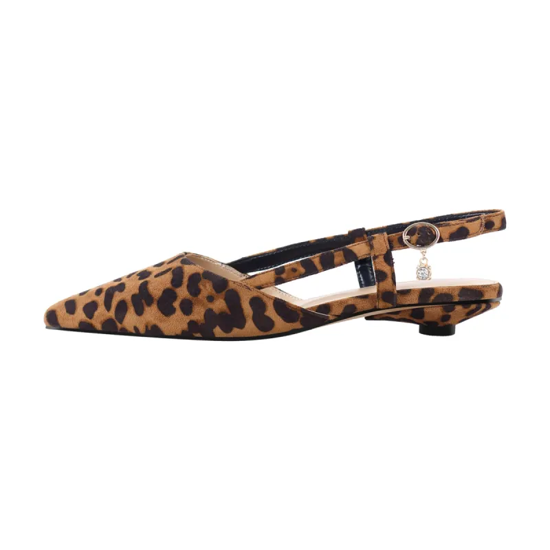 Round Heel Pointed Toe Slingback Flats sold by Onlymaker