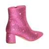 Rhinestone Pointed Toe Chunky Heel Ankle Boots sold by Onlymaker