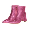 Rhinestone Pointed Toe Chunky Heel Ankle Boots sold by Onlymaker