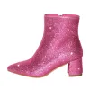 Rhinestone Pointed Toe Chunky Heel Ankle Boots sold by Onlymaker