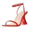 Square Open Toe High Heels Red Sandals sold by Onlymaker