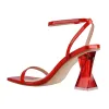 Square Open Toe High Heels Red Sandals sold by Onlymaker