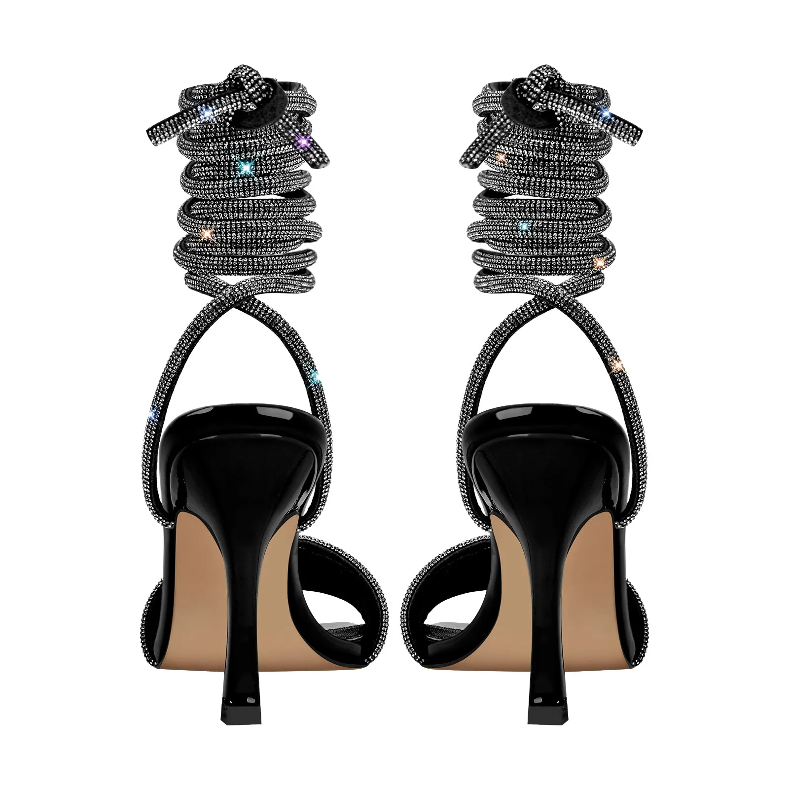 Open Toe Stiletto Straps Rhinestone Sandals sold by Onlymaker product image thumbnail 3