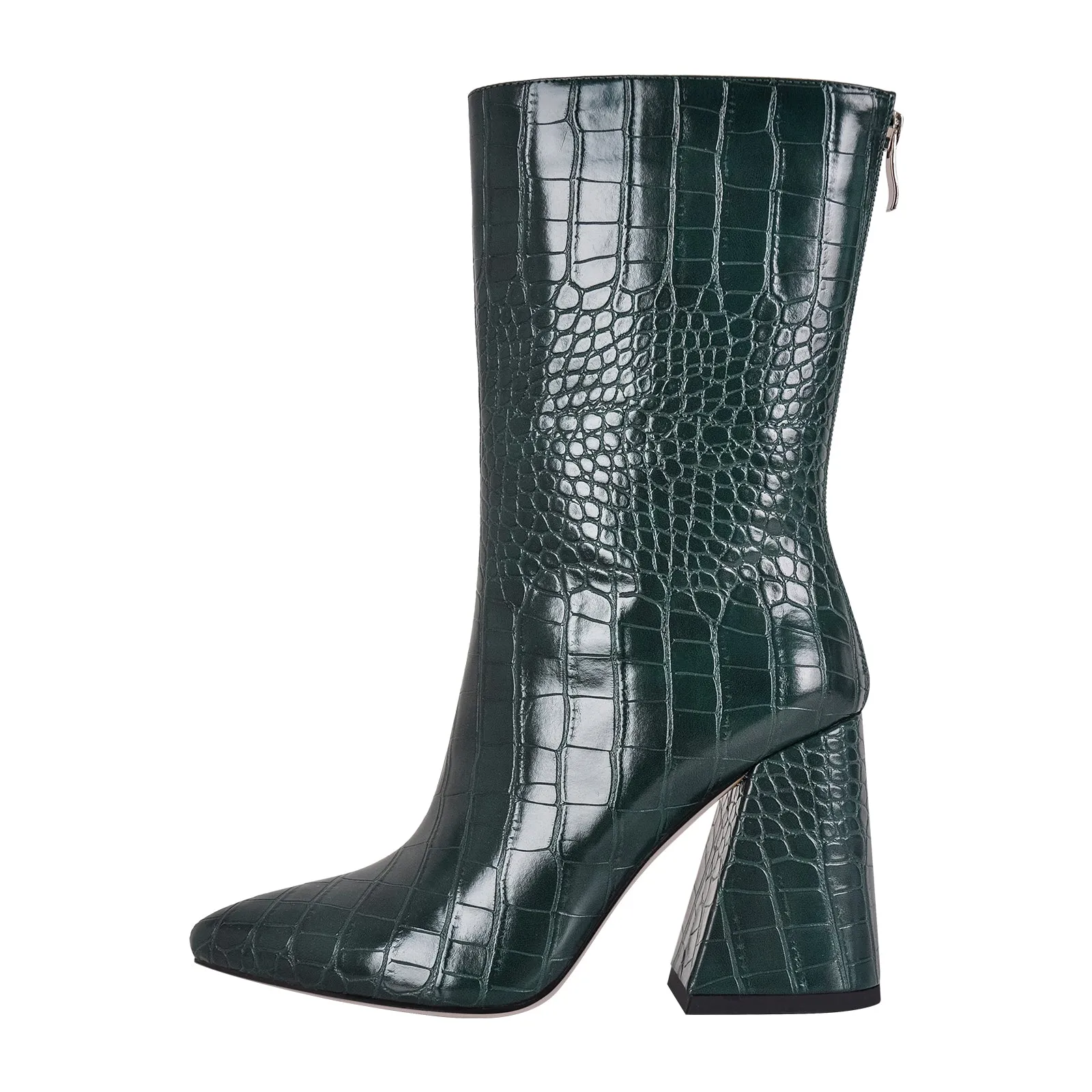 Pointed Toe Chunky Heel Mid-Calf Boots sold by Onlymaker