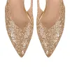 Glitter Pointed Toe Kitten Heel Slingback Pumps sold by Onlymaker