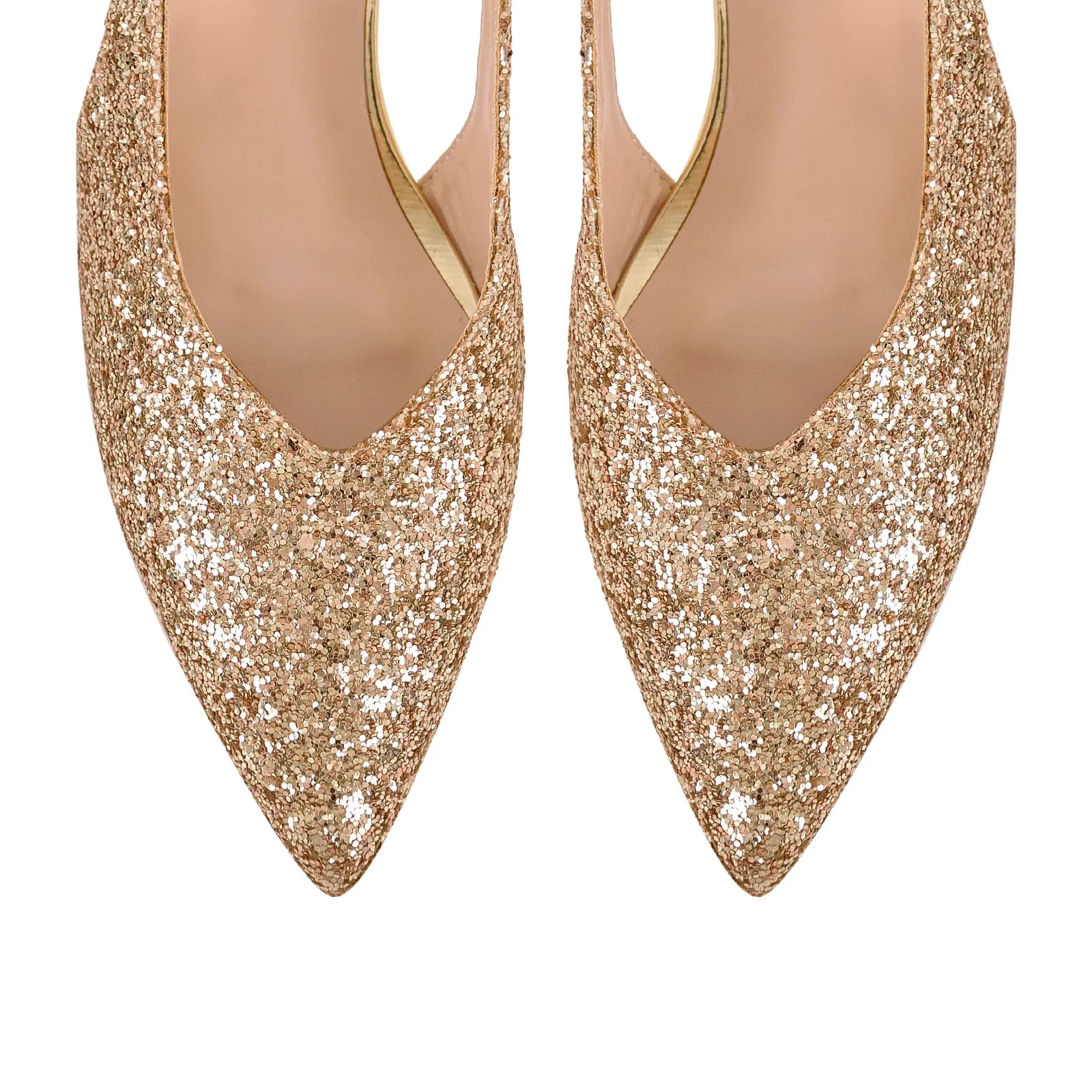 Glitter Pointed Toe Kitten Heel Slingback Pumps sold by Onlymaker product image thumbnail 4