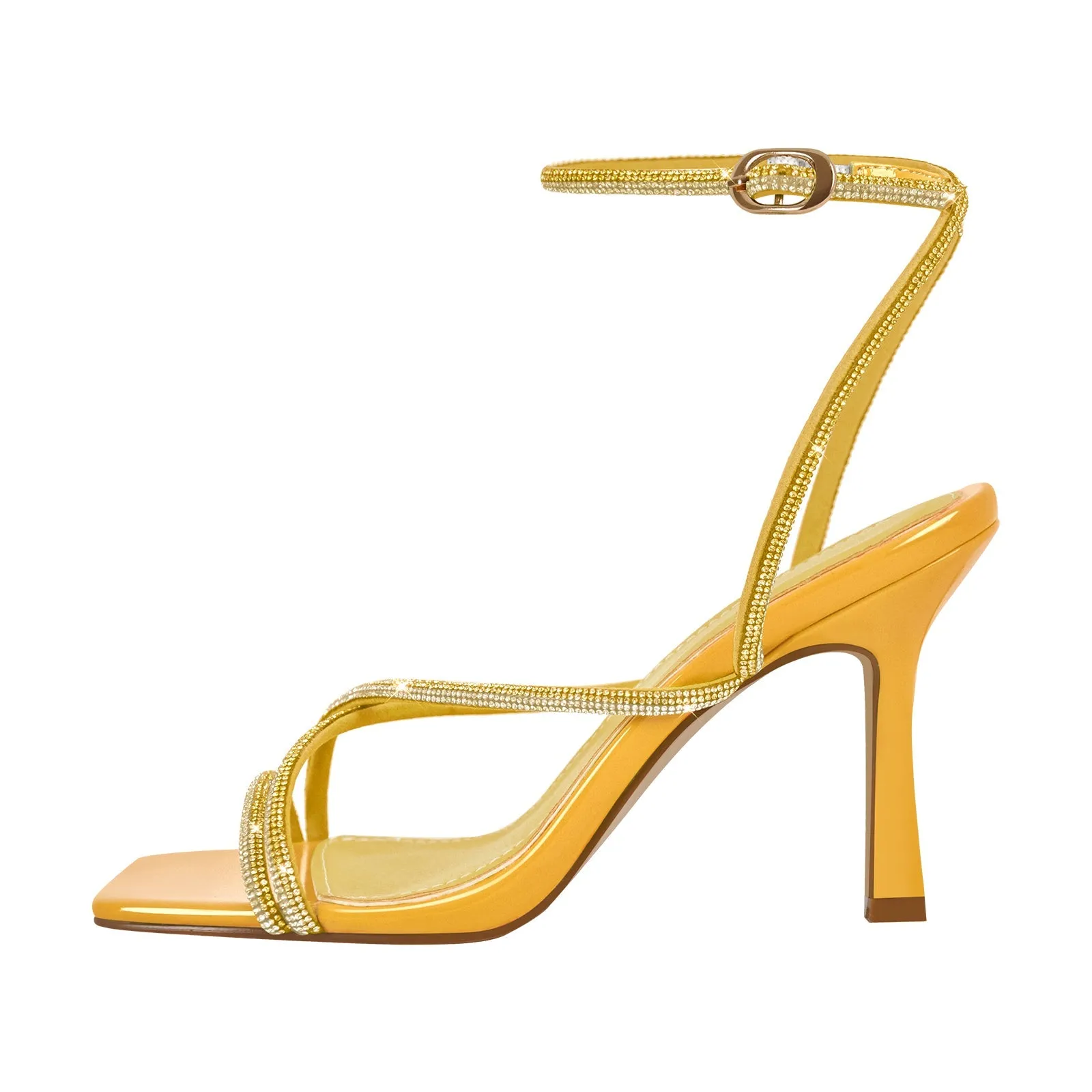 Square Toe Rhinestone Ankle Strap Stiletto Sandals sold by Onlymaker product image thumbnail 5