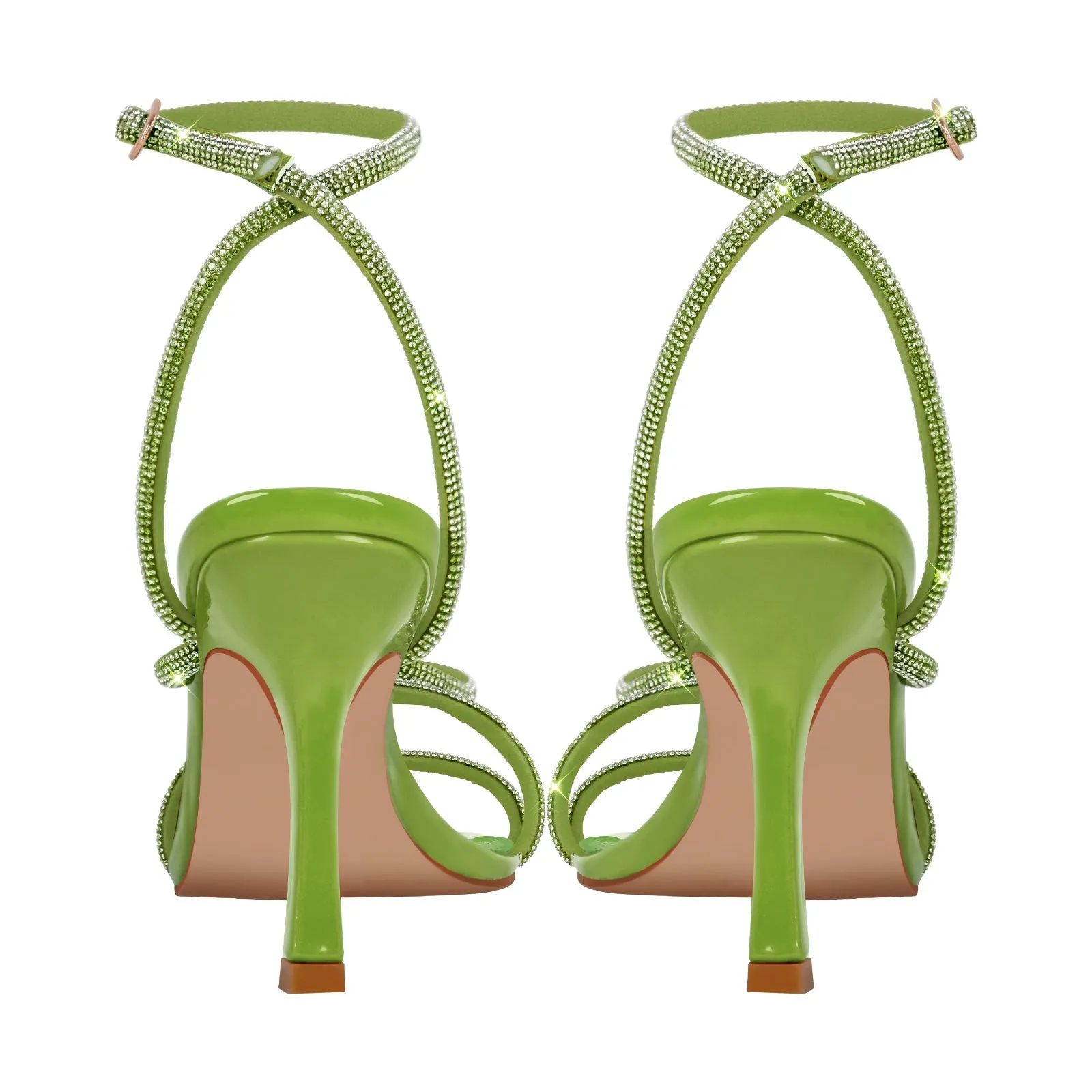 Square Toe Rhinestone Ankle Strap Stiletto Sandals sold by Onlymaker product image thumbnail 4