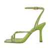 Square Toe Rhinestone Ankle Strap Stiletto Sandals sold by Onlymaker