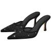 Pointed Toe Rhinestone Slip On Mules sold by Onlymaker