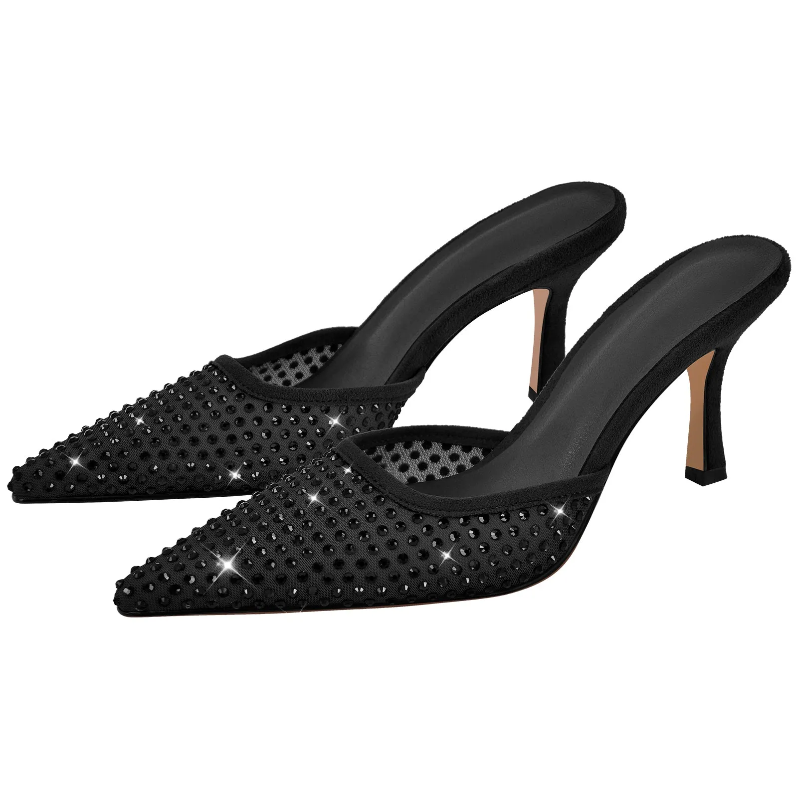 Pointed Toe Rhinestone Slip On Mules sold by Onlymaker product image thumbnail 2