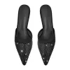 Pointed Toe Rhinestone Slip On Mules sold by Onlymaker