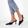 Pointed Toe Rhinestone Slip On Mules sold by Onlymaker