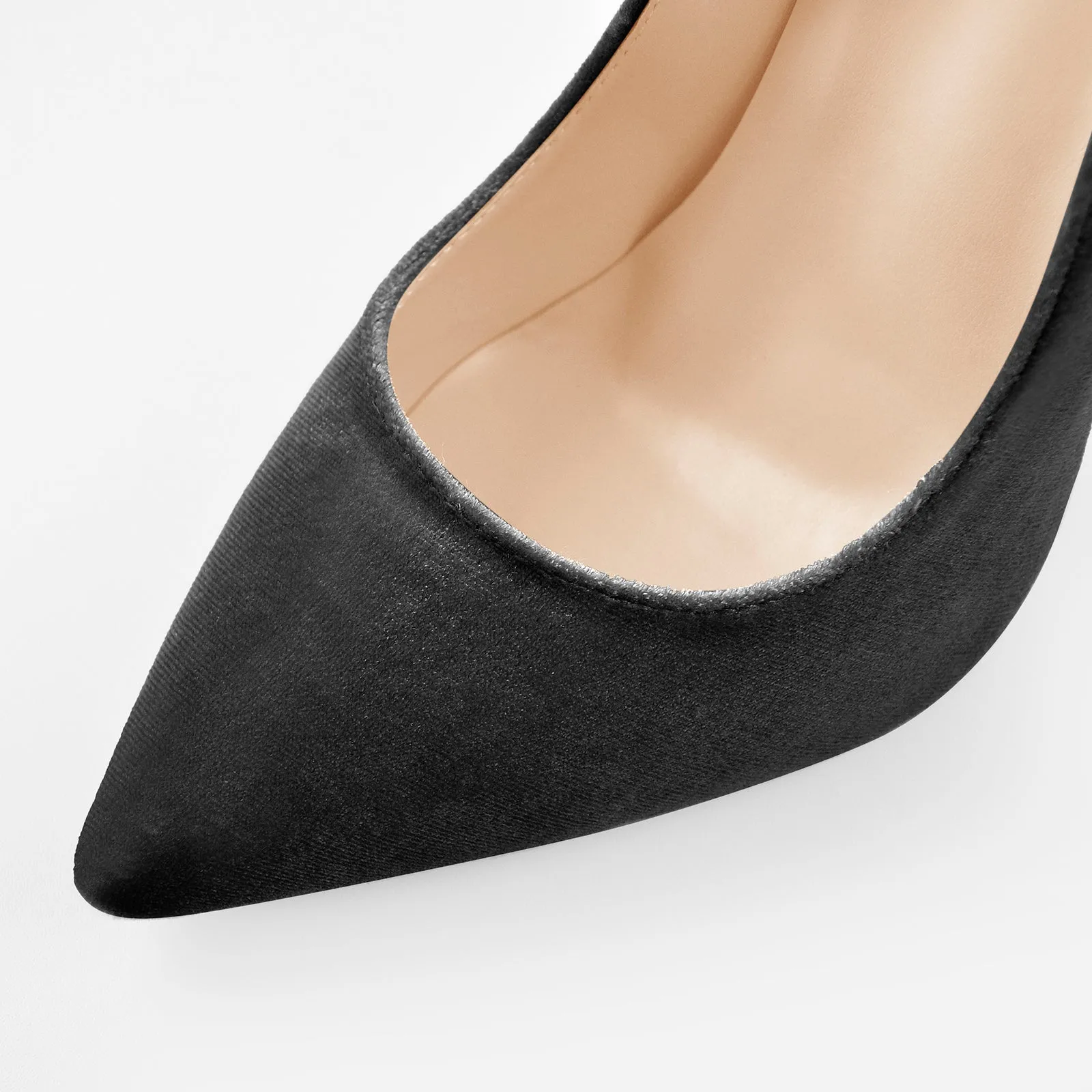 Pointed Toe Stiletto Slip-On Black Velvet Pumps sold by Onlymaker product image thumbnail 3
